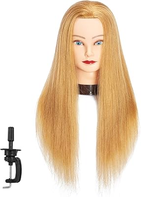 Tête de poupée d'entraînement en cosmétologie traininghead, 100 % cheveux humains, tête