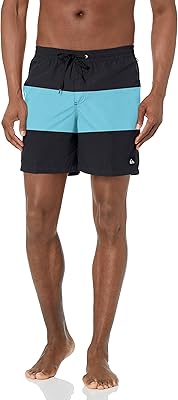 Short de bain de couleur unie pour hommes avec taille élastique