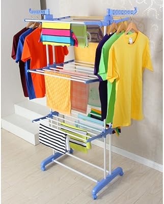 Étendoir à linge vertical robuste à 3 niveaux, en carbone et acier, pleine