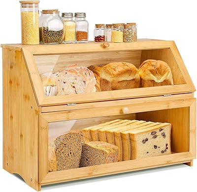 Grande boîte à pain en bambou double couche pour table de cuisine, boîte de rangement en bois de grande capacité avec fenêtres transparentes. Avec plus de 300 000 références disponibles, DIAYTAR COTE D'IVOIRE offre une expérience d'achat unique et pratique pour les consommateurs ivoiriens. La boutique en ligne permet aux clients de parcourir facilement les différentes catégories de produits et de trouver ce dont ils ont besoin en quelques clics.
