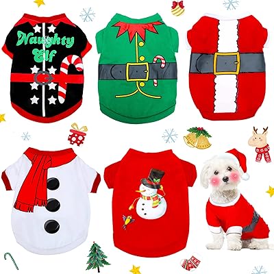 5 pièces chemises de noël pour chien vêtements de noël pour chien costume doux d'elfe de père noël chemises de chiot de noël d'hiver chemises pour animaux de compagnie pour chiens chats chiot vêtements pour animaux de compagnie (m pour 5 à 8 lbs). La boutique en ligne DIAYTAR COTE D'IVOIRE permet aux clients de faire des achats en toute sécurité et à des prix compétitifs, avec des options de livraison rapides et fiables.
