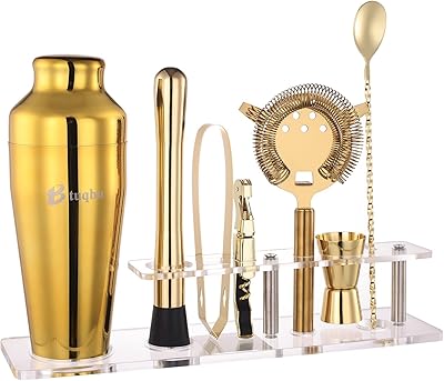 Ensemble shaker à cocktail btocpo avec support en acrylique, ensemble de barman pour mélanger des boissons | ensemble à shaker avec 7 outils à cocktail (or). DIAYTAR COTE D'IVOIRE, leader en Côte d'Ivoire, vous propose une boutique en ligne complète avec plus de 300 000 références. Que vous cherchiez des produits pour la maison, la mode, les loisirs ou les électroménagers, DIAYTAR COTE D'IVOIRE a tout ce dont vous avez besoin. La boutique en ligne généraliste est votre partenaire idéal pour tous vos achats.