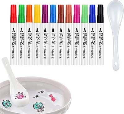Marqueur d'eau magique 12 couleurs, stylo à dessin d'eau flottant avec spatule