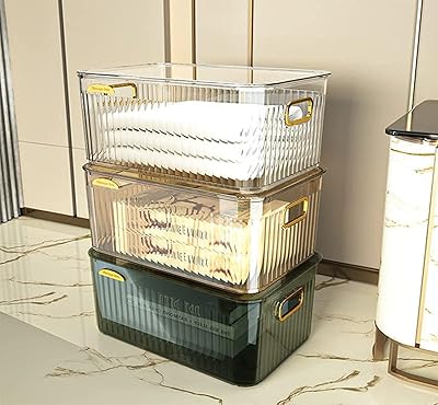 Boîte de rangement pour vêtements tidoy, grande boîte de rangement transparente avec couvercle
