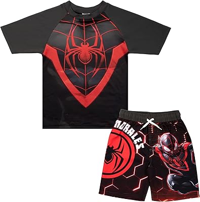 Ensemble de maillot de bain 2 pièces pour garçons avengers spiderman black panther
