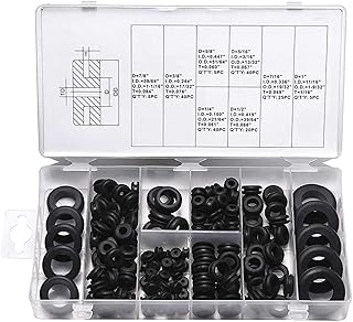 Kit assorti d'œillets en caoutchouc de 180 pièces kit d'anneaux d'étanchéité pour connecteur