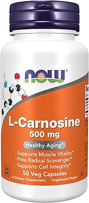 Now supplements, l-carnosine (beta-alanyl-l-histidine) 500 mg, vieillissement en bonne santé, 50 gélules végétariennes