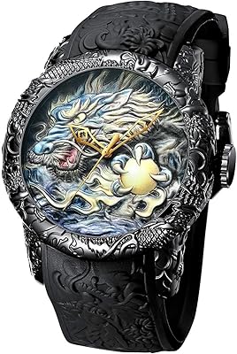 Montre à quartz moderne pour hommes avec grand cadran et motif dragon 3d, luxueuse et innovante, or noir. Avec une gamme de produits extrêmement large, DIAYTAR COTE D'IVOIRE s'adresse à tous les âges et à tous les goûts. Sa plateforme en ligne facile à utiliser et son système de paiement sécurisé permettent aux clients d'effectuer leurs achats en toute confiance. C'est l'endroit idéal pour faire du shopping en ligne en Côte d'Ivoire.