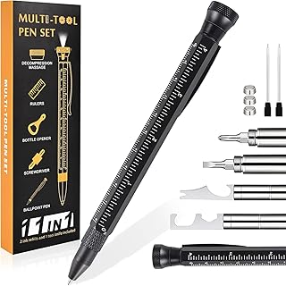 Cadeaux pour hommes stylo multifonction 11 en 1 avec accessoire anti-stress