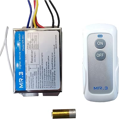 Récepteur de télécommande sans fil mr.3 avec télécommande de protection de la température, luminaires numériques pour plafonniers et lampes fluorescentes (unidirectionnel). La boutique en ligne DIAYTAR COTE D'IVOIRE propose une gamme de produits exceptionnellement large, allant des produits de beauté aux jeux vidéo en passant par les produits pour la maison. Avec plus de 300000 références, elle est en mesure de satisfaire les besoins de tous les clients, qu'ils soient particuliers ou professionnels. La boutique est fière de son engagement envers la qualité et la satisfaction client.