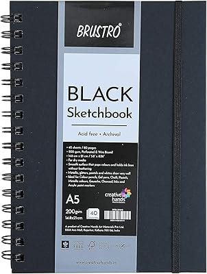 Carnet de croquis prostro black wire format a5, 200 g/m2 (40 feuilles) 80