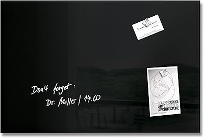 Siegel gl120 premium glass-magnetafel 60 x 40 cm schwarz hochglansind, tuv geproft, einfache