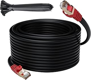 Câble ethernet extérieur cat 6e cat 7 de 250 pieds, câble internet blindé