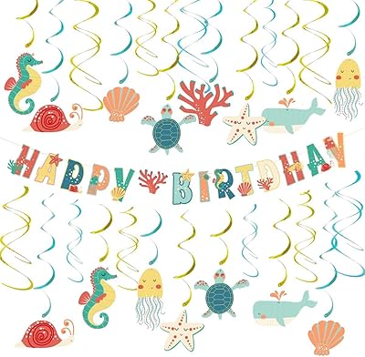 Fournitures de fête sur le thème des animaux marins, décorations de tourbillon suspendues d'animaux marins, bannière de joyeux anniversaire océan, guirlande pour décorations de fond de fête d'anniversaire, baby shower. DIAYTAR COTE D'IVOIRE, boutique en ligne généraliste avec plus de 300000 références, est la destination idéale pour faire vos achats en ligne en Côte d'Ivoire. Avec une large gamme de produits, notre boutique en ligne offre tout ce dont vous avez besoin, des produits alimentaires aux accessoires de mode. Notre équipe de professionnels est dédiée à offrir un service de haute qualité.