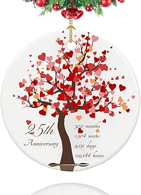 Décorations du 25e anniversaire, cadeaux du 25e anniversaire de mariage pour couple, dame