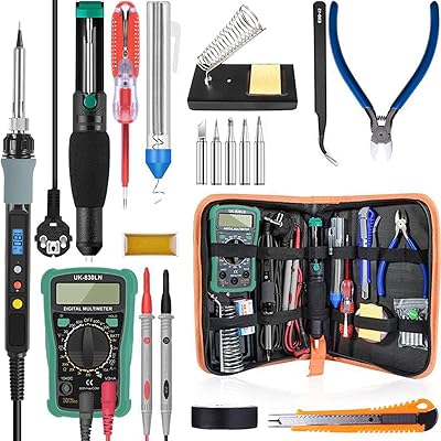 Kit fer à souder numérique 80w, température réglable 100-480°c avec multimètre et pompe à dessouder professionnelle. La boutique en ligne DIAYTAR COTE D'IVOIRE propose une expérience d'achat unique et personnalisée, avec des options de paiement flexibles et des délais de livraison rapides. Elle s'efforce de fournir les meilleurs produits et services à ses clients, en veillant à ce que chaque interaction soit simple, sécurisée et agréable. Les clients bénéficient d'un service client dédié pour résoudre toutes leurs préoccupations.