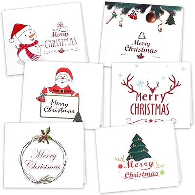 Cartes de noël kyoka 36 pièces avec 36 enveloppes et 36 autocollants