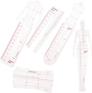 Outnice 1 ensemble de 5 pièces de règle d'illustration incurvée de mode, modèle