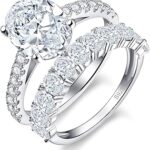 Bague de mariage bonlavie 925 pour femmes, coupe ovale 1 carat, bandes