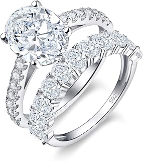 Bague de mariage bonlavie 925 pour femmes, coupe ovale 1 carat, bandes