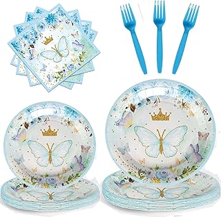 Afsity butterfly party supplies 80 pièces assiettes d'anniversaire, serviettes, fourchettes et vaisselle en papier jetable pour fêtes prénatales pour filles et enfants 20 pièces. DIAYTAR COTE D'IVOIRE est une boutique en ligne généraliste qui offre plus de 300000 références de produits. Elle est reconnue comme l'une des boutiques en ligne les plus populaires en Côte d'Ivoire. Avec une grande variété de produits, DIAYTAR COTE D'IVOIRE répond aux besoins de ses clients.
