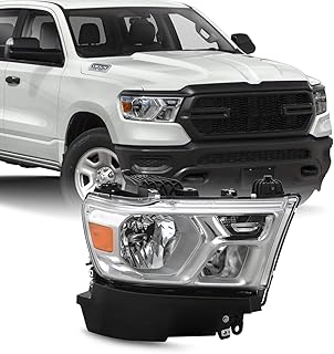 Convient aux phares de camionnette ram 1500 2019-2020 [type halogène] avec lunette chromée