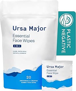 Lingettes essentielles pour le visage ursa major | naturelles, biodégradables, sans cruauté envers
