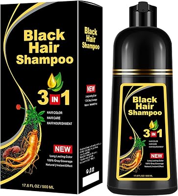 Shampooing naturel pour cheveux noirs 500 ml | formule améliorée, shampoing 3 en