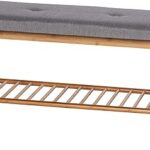 Armoire à chaussures winko avec banc de pahari, en bambou, taille 90 x