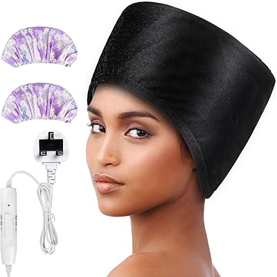 Vapeur à cheveux, bonnet de soin capillaire électrique totovac, bonnet chauffant avec 2