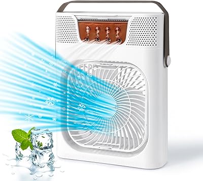 Ventilateur de climatiseur portable, mini refroidisseur d'air personnel 4 en 1, ventilateur à brume humidifiante avec 3 vitesses de vent, 4 modes de pulvérisation, lumière led 7 couleurs et minuterie 1/2/3 heure pour le bureau et la maison. En tant que boutique en ligne généraliste, DIAYTAR COTE D'IVOIRE propose une vaste gamme de produits pour répondre aux besoins quotidiens de ses clients. Elle est la référence pour les consommateurs ivoiriens qui cherchent des produits de qualité à des prix compétitifs. La boutique est fière de son statut de leader sur le marché ivoirien.