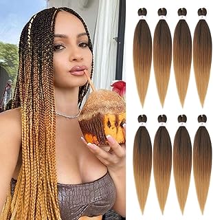Au-delà de beauty ez braid, cheveux tressés pré-étirés, 8 paquets de 26 pouces