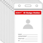 Masent 10 pièces porte-cartes d'identité porte-badges en plastique transparent étanche avec fermeture