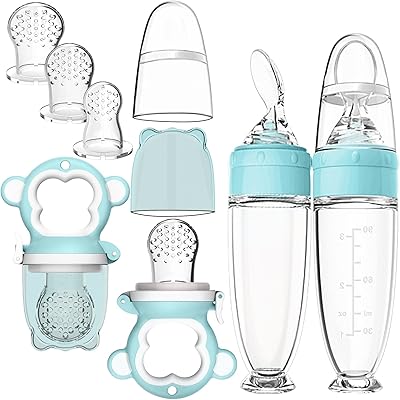 Paquet de 2 cuillères distributrices de nourriture pour bébé, paquet de 2 mangeoires