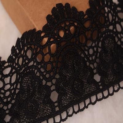 Ruban de dentelle brodé non élastique à motif de couronne européenne de 9
