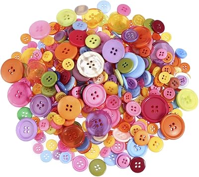 Subfox 600 pièces boutons en résine colorés 2 et 4 trous ronds bord