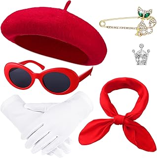 Ensemble de 6 chapeaux de béret rouge pour femmes et filles, chapeau