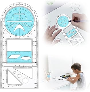 Nouvelle règle de dessin géométrique multifonction, outil de mesure en plastique, fournitures scolaires