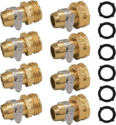 4 connecteurs de réparation pour tuyau d'arrosage avec clips de javest adaptés aux