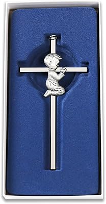 Croix murale truliva en argent pour garçon décoration de bénédiction pour bébé
