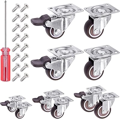 Ensemble de 21 roulettes pivotantes tanstic, roulettes en caoutchouc de 1 pouce avec roues à plaque supérieure robustes, ensemble de 4 pièces, capacité de charge de 100 livres, roulettes avec tournevis pour meubles (2 avec freins et 2 sans freins). Avec plus de 300 000 références, DIAYTAR COTE D'IVOIRE est la boutique en ligne idéale pour trouver tout ce dont vous avez besoin, allant des produits électroménagers aux vêtements et accessoires. La boutique propose régulièrement des promotions et des offres spéciales, ce qui la rend encore plus attrayante pour les clients. De plus, son système de livraison rapide permet de recevoir les commandes en un laps de temps très court.