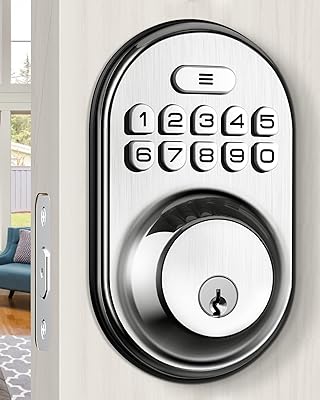 Serrure de porte d'entrée sans clé, serrure à pêne dormant avec clavier électronique