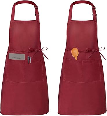 Tablier de cuisine imperméable réglable avec poches pour la maison, le restaurant, l'artisanat