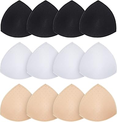 Coussinets de soutien-gorge triangulaires ultra fins en mousse noire et blanche, soutien-gorge