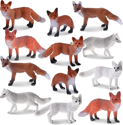 Ensemble de 12 poupées de renard réalistes, figurines de renard arctique rouge, animaux