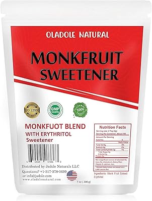 Édulcorant aux fruits de moine naturel oldale 200 grammes avec sucre érythritol, une alternative