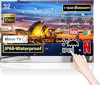 Téléviseur intelligent elexung à écran tactile 32 pouces pour salle de bain, résistant