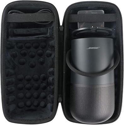Étui de voyage rigide khanka pour smartphone portable/haut-parleur domestique bose (triple noir)