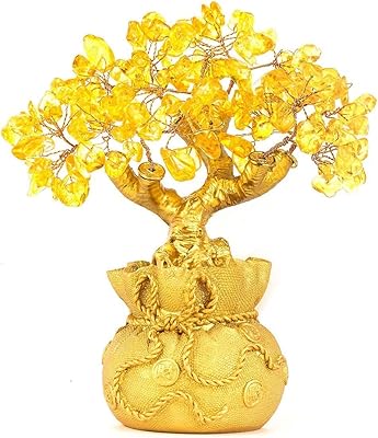 Arbre à argent noog feng shui : arbre à citrine en cristal
