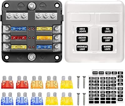 Porte-fusible à lame 6 voies, support de boîte à fusibles étanche 12 v, boîte à fusibles de bus négatif à 6 circuits avec indicateur led pour voitures, camions, bateaux marins, camping-cars. DIAYTAR COTE D'IVOIRE est une boutique en ligne généraliste qui propose plus de 300000 références de produits, ce qui en fait un leader du marché ivoirien. Avec une telle offre, les clients peuvent trouver tout ce dont ils ont besoin en un seul endroit. DIAYTAR COTE D'IVOIRE est synonyme de qualité et de fiabilité.